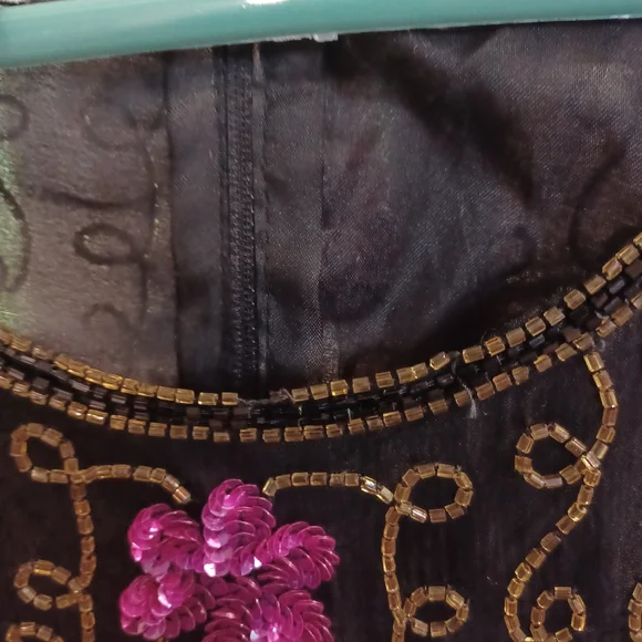 Laurence Kazar Beaded Silk Short Sleeve Top Size 3X - Picture 5 of 13